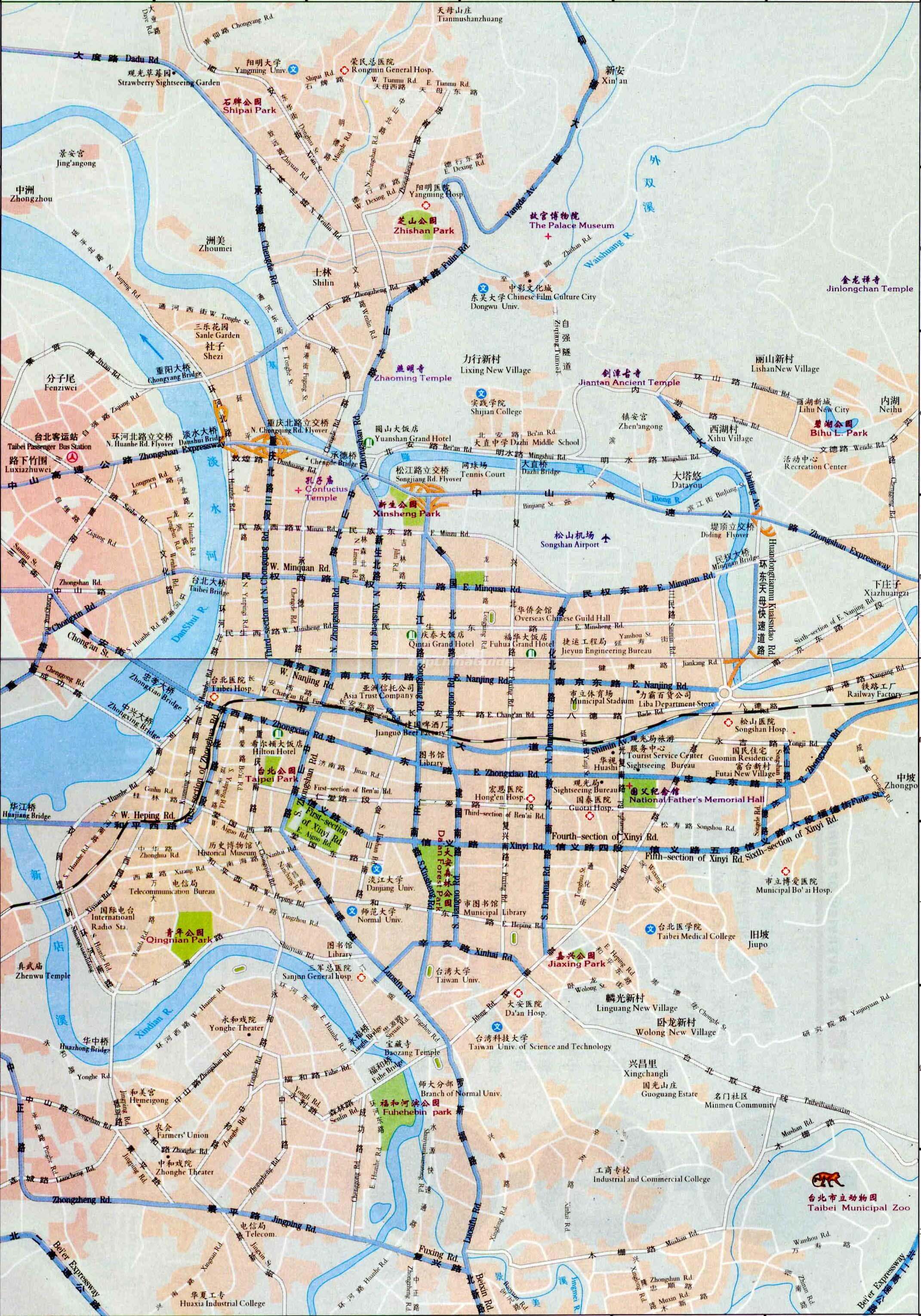 Carte detaillee de Taipei